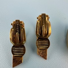 Vintage Designer Clip On Earrings Lot Gold Tone Huggie Climber All Signed