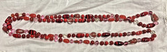 Vintage handmade glass bead necklace red black