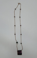925 Station Peacock Pearl Necklace 24in Sterling Silver 12gtw Artisan Enamel
