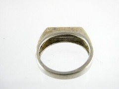 Vintage Sterling Silver Purple Glass Bar Top Ring 925 Size 5.25 Weighs 3.8g