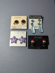 Lot Of 4 Pairs Vintage Clip-on Earrings
