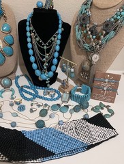 51 pc Vintage Costume Jewelry Lot Southwestern Faux Semi-Precious style Jewelry