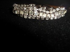 WEDDING 3 row faux diamonds rhinestones PROM 6”L 1/2″W BRACELET #22/23S 5