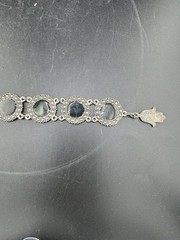 Vtg Green Silver Toned Souvenir Of Morocco Du Maroc Bracelet See Pics