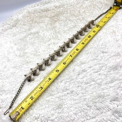 Vintage ART Signed Necklace Brushed Silver Tone Choker Smoky Topaz Rhinestones