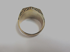 VTG PHOENIX ENGRAVING VIKING STYLE BRASS SIGNET RING – SZ 13