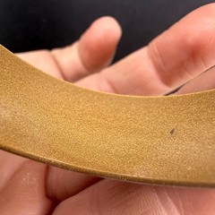 Vintage Bangle Bracelet Red Enamel Brass Tone 8.5”