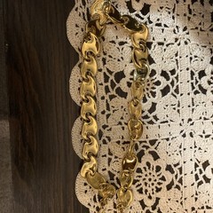Vtg Monet Signed Gold Plate Panel Link Mariner Runway Glamour Statement Necklace