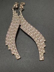 Gorgeous Estate Clear Rhinestone Vintage Runway Earrings