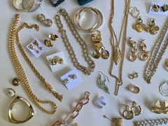 Vintage Now Mixed Silver And Gold Tone Jewelry Lot 58 Piece