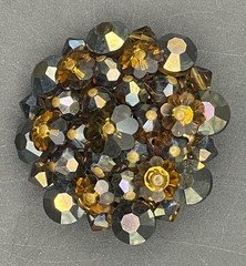 Vintage mid-century rhinestone cluster brooch, most likely 1950s–1960s.