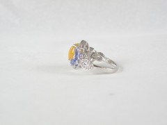 Vintage Sterling Silver 925 Fire Ethiopian Opal Tanzanite Butterfly Ring Size 7