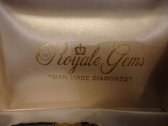 1P-vintage 3 piece jewelry set -ROYAL GEMS man made diamonds w/ case