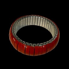 Vintage Red Jasper Expansion Bracelet Stretch Bangle 8 Inch