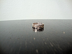 VINTAGE 1970-80s WEAVED SILVER BAND STERLING SILVER 925 SZ 7.5