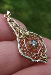 10k Lavalier Pendant & VVS 0.24ct Diamond 🔥 Modified Reclaimed Antique 🔥 VIDEO
