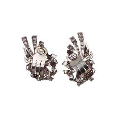 Mid Century 2.50ctw Diamond Platinum Earrings