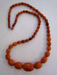 Antique Natural Butterscotch Egg Yolk Baltic Amber 36″ Bead Necklace Approx 100g