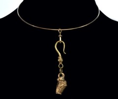 ANTIQUE GEORGIAN DOG SNAKE FIGURINE PENDANT FOB PINCHBECK C.1820
