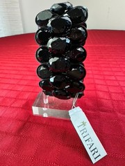 black trifari Expandable Chunky rhinestone bracelet