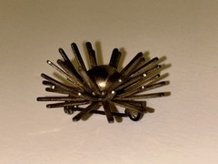 Vintage Mid-Century Atomic Starburst Brooch Pin Costume Jewelry Nice Condition