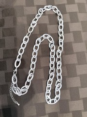 Mens Chunky SilverTone Oval Link Chain NecklaceLong 42″ Unisex Heavy 68g