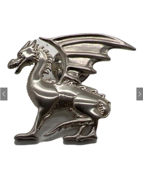 Rare HERMES Dragon Talisman Pin Brooch Silver Made in Italy Engraved Hallmark