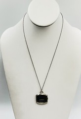 Antique Vge Sterling Silver Art Deco Photo Locket Necklace 20” 9.6gram monogram