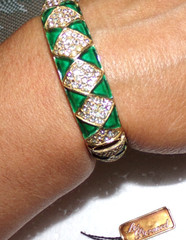 MINTY!! signed Les Bernard INC—Cuff bracelet with gorgeous stones-SALE!!