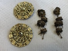Vtg Clip-On Earring Lot Robert Rose Renoir Dalsheim Judy Lee Lisner Faux Gems