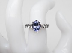 Designer $9000 4ct Natural Tanzanite VS G Diamond 18k White Gold Wedding Ring