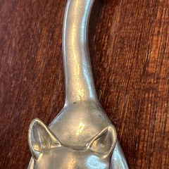 Signed Maurice Milleur Cat Brooch Slide Pendant Pewter