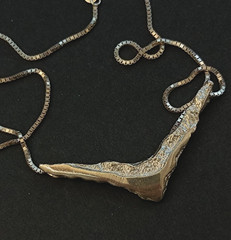 Freeform Modernist Sterling Silver Necklace Artisan Sculptural V OOAK Hadamard