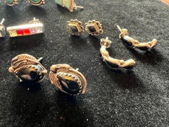 Lot 8 Vintage Sterling Silver Turquoise Onyx , etc Studs & Small Earrings