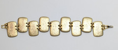 VTG Textured Gold Tone MCM Modernist Panel Bracelet 7″ Long 1″ Wide