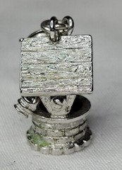 Monet Charm Vintage Moving Wishing Well Silvertone Metal