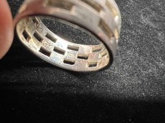 Vintage Sterling Silver Modern Brutalist Geometric Band Ring Size 8