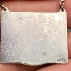 Vintage Modernist Anthony Quinn Enamel Sterling Silver Pendant Necklace 20″