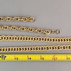 Vintage Chain Necklace Lot of 2 Curb Link Rope Gold Tone