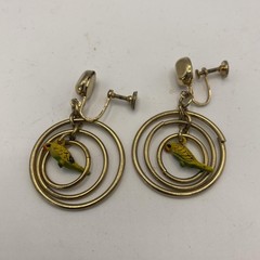 Vintage Gold Tone Parrot Dangle Earrings Womens Screw Back 2 In Jewelry