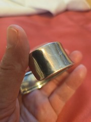 Vtg 70s Modernist Southwst .75″ Wide Sterling 925 Cuff Bracelet & Teal Acrylic?