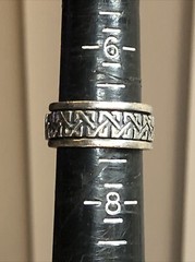 24. Vintage Celtic Sterling Silver 925 Patterned Spinner Band Ring 10g, 7s