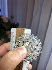 23. Vtg Silver tone Mix material White, AB, Blue Rhinestone Prong Set 5 Pins