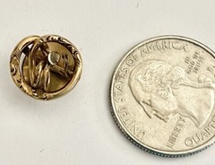 Antique Art Nouveau Edwardian Gold Filled Twisted Coil Stud Button As Is
