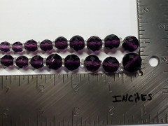 Vintage Art Deco Chain Strung Faceted Purple Graduated Glass Bead Necklace 16.5″