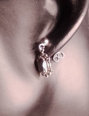 Vintage Wheeler Sterling Silver Black Onyx Dangle Earrings Southwestern WN