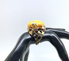 Amber Ring Handmade Natural Baltic Jewelry Handcrafted Piece Statement for Women