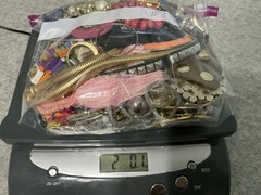 2 LB Mixed jewelry craft Lot, Beads CZ Crystals Chains Findings Repair Harvest