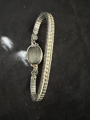 Girard Perregaux Vintage 14k Solid White Gold & 6 Diamonds Ladies Cocktail Watch