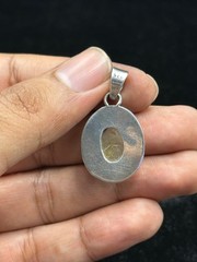 Handmade Sterling Silver Natural Rutilated Quartz Stone Vintage Pendant